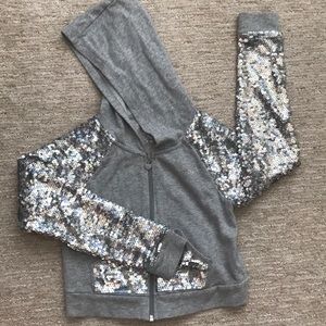 Justice crop sequins hoodie